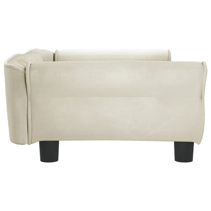 Cream Dog Bed 95x55x30 cm in Velvet