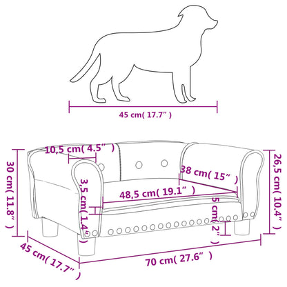 Lettino per Cani Crema 70x45x30 cm in Velluto