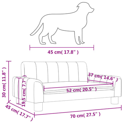 Lettino per Cani Crema 70x45x30 cm in Tessuto