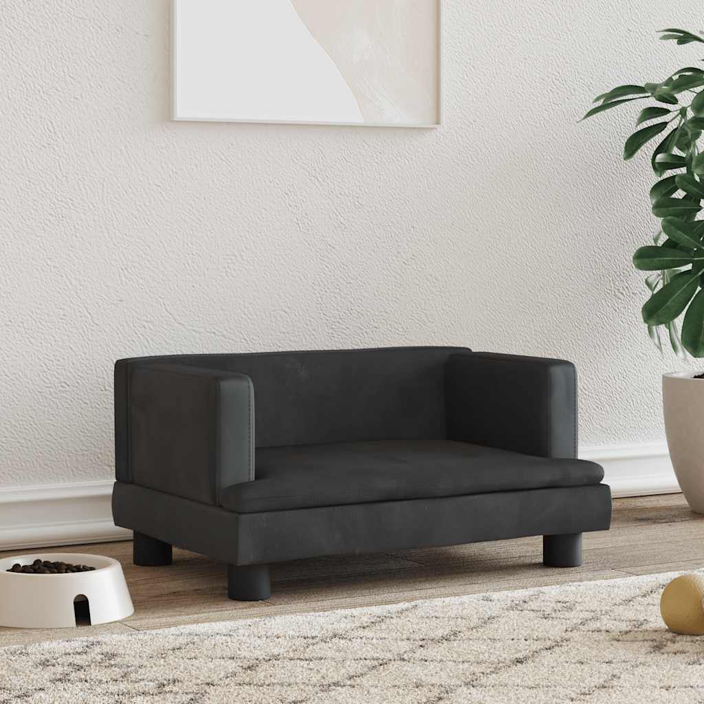 Lettino per Cani Nero 60x40x30 cm in Velluto | homemem39