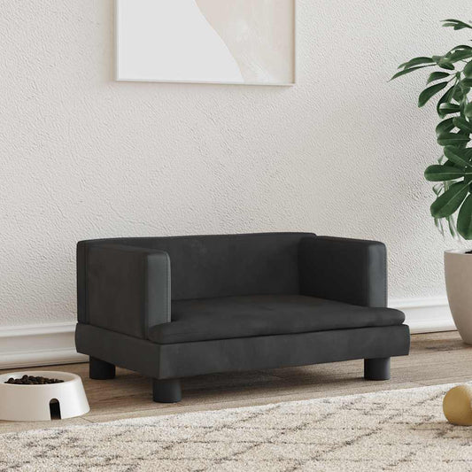 Lettino per Cani Nero 60x40x30 cm in Velluto | homemem39