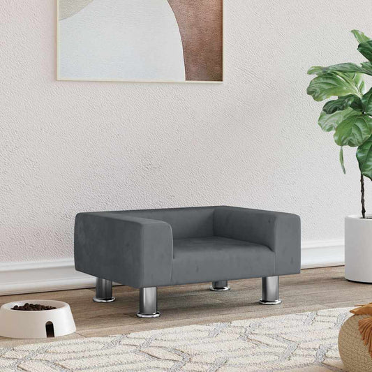 Lettino per Cani Grigio Chiaro 50x40x26,5 cm in Velluto - homemem39