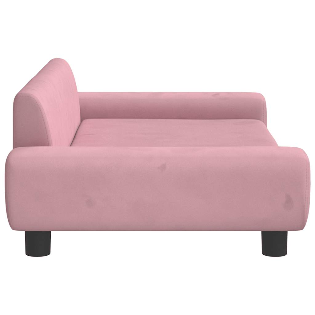 Lettino per Cani Rosa 100x54x33 cm in Velluto