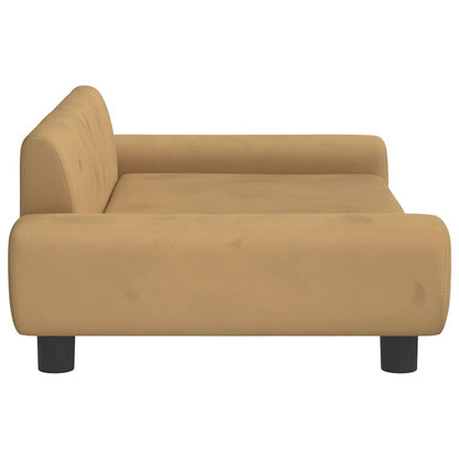 Lettino per Cani Marrone 100x54x33 cm in Velluto