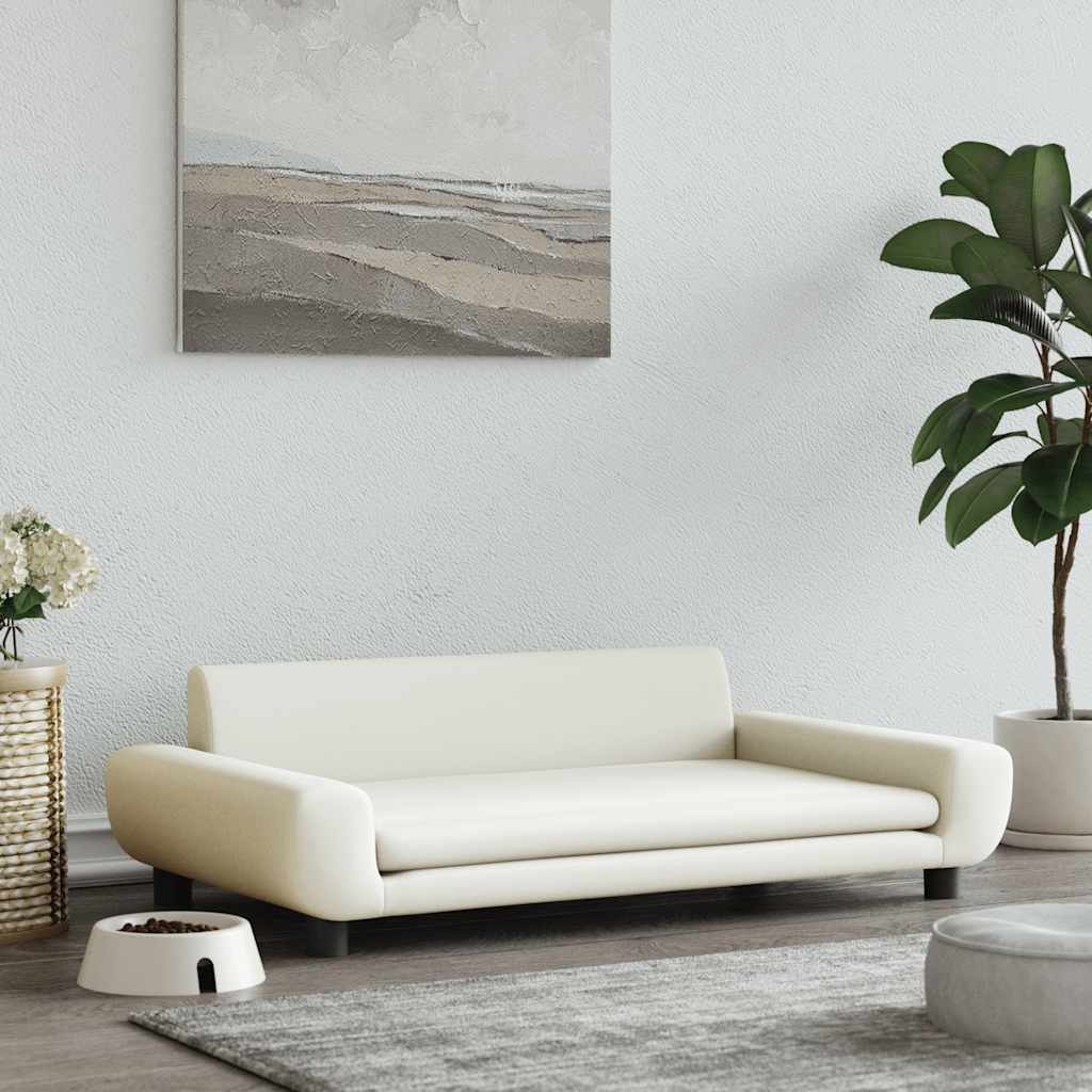 Lettino per Cani Crema 100x54x33 cm in Velluto | homemem39