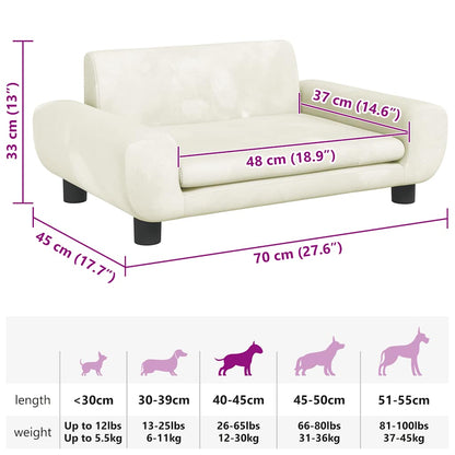 Lettino per Cani Crema 70x45x33 cm in Velluto