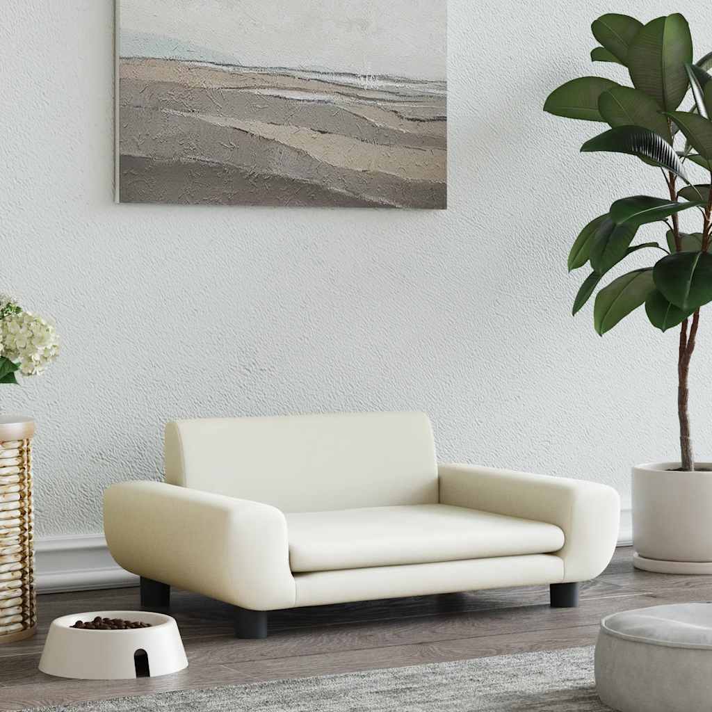 Lettino per Cani Crema 70x45x33 cm in Velluto | homemem39