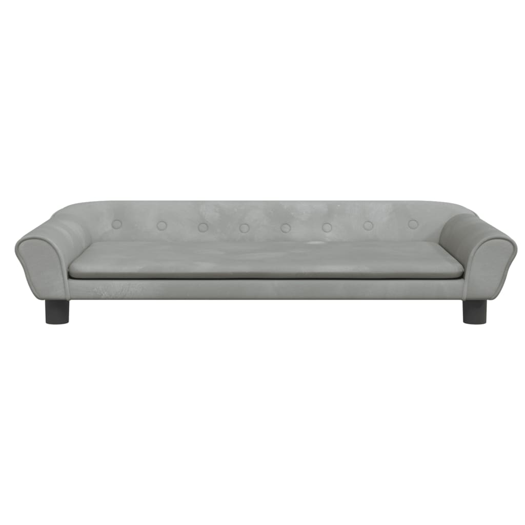 Lettino per Cani Grigio Chiaro 100x50x21 cm in Velluto - homemem39