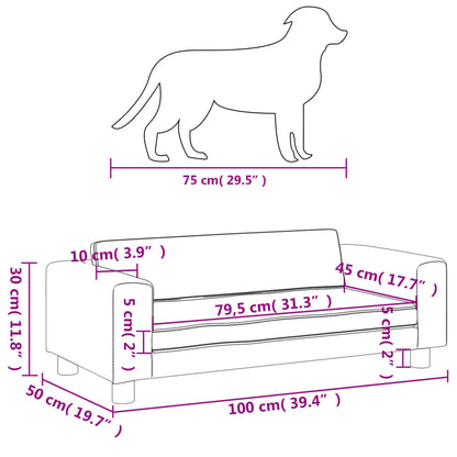 Lettino per Cani con Estensione Nero 100x50x30 cm in Similpelle