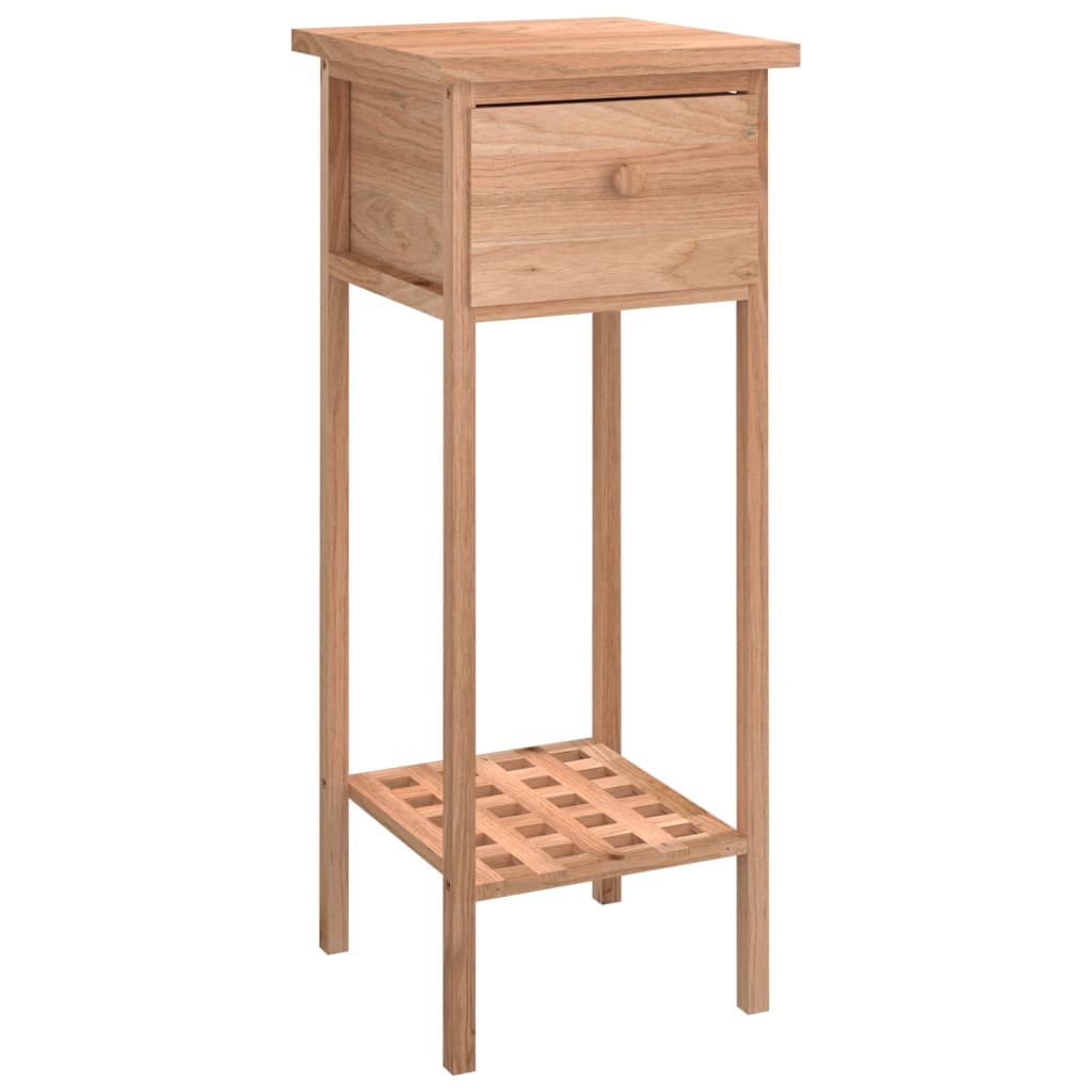 Tavolino con Cassetto 25x25x60 cm Legno Massello di Noce | homemem39