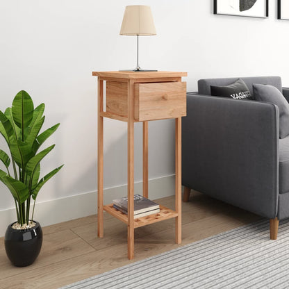 Tavolino con Cassetto 25x25x60 cm Legno Massello di Noce | homemem39