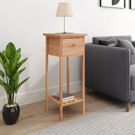 Tavolino con Cassetto 25x25x60 cm Legno Massello di Noce | homemem39