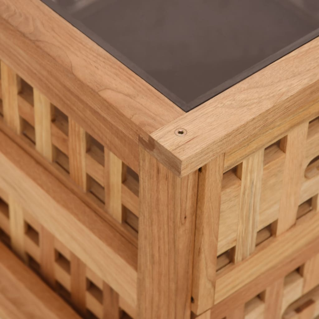 Comodino 34x34x34 cm in Legno Massello di Noce - homemem39