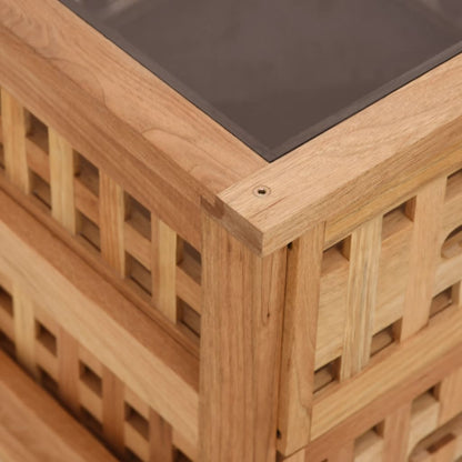 Comodino 34x34x34 cm in Legno Massello di Noce - homemem39