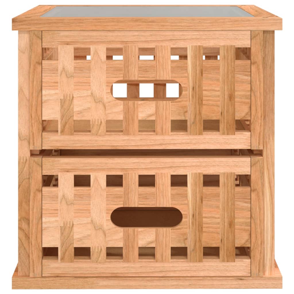 Comodini 2 pz 34x34x34 cm in Legno Massello di Noce - homemem39
