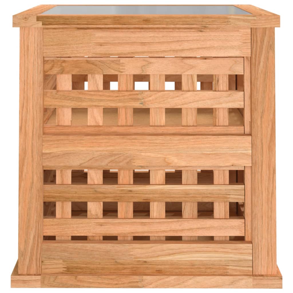 Comodini 2 pz 34x34x34 cm in Legno Massello di Noce - homemem39