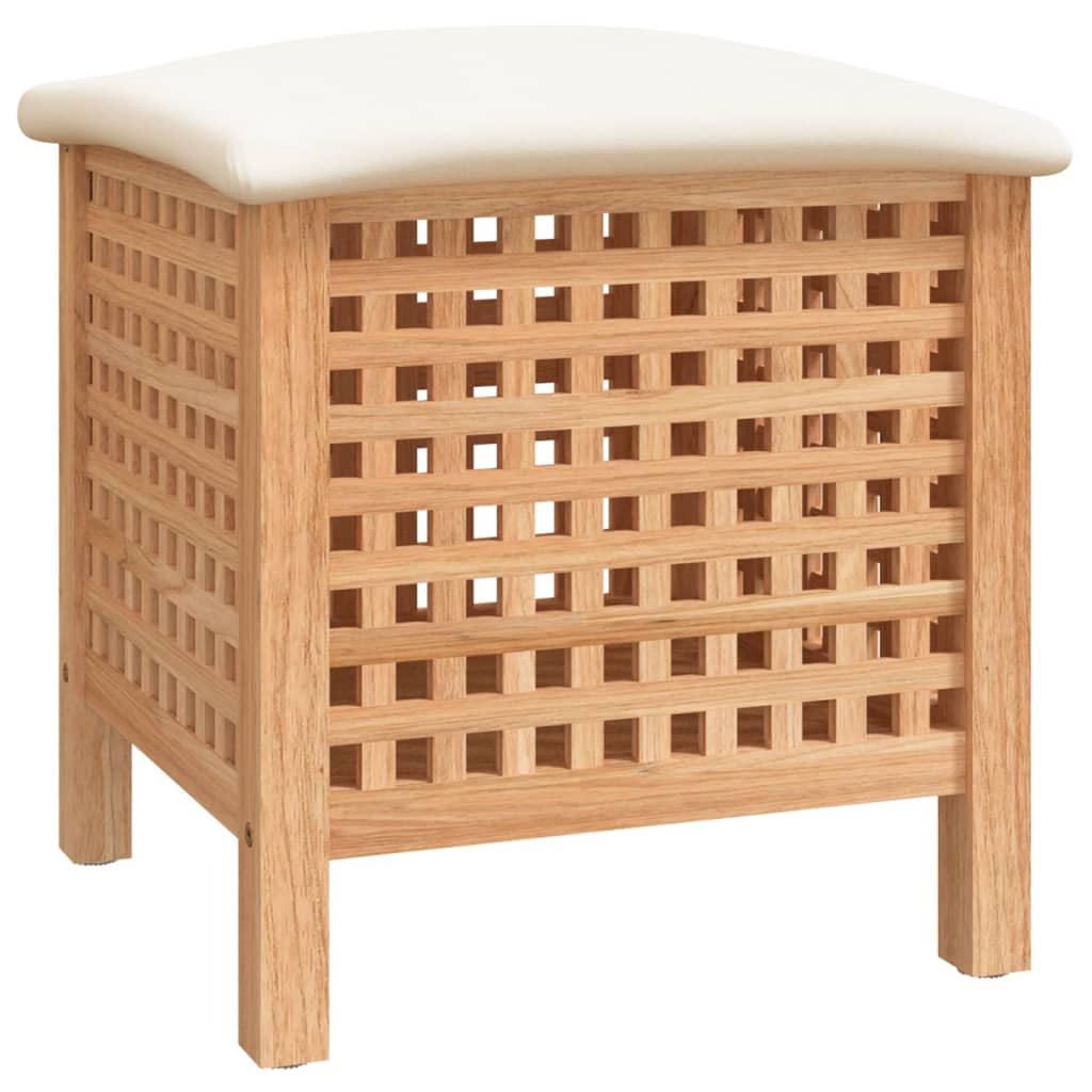 Sgabello da Bagno 48x47,5x52 cm in Legno Massello di Noce | homemem39