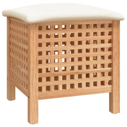 Sgabello da Bagno 48x47,5x52 cm in Legno Massello di Noce | homemem39
