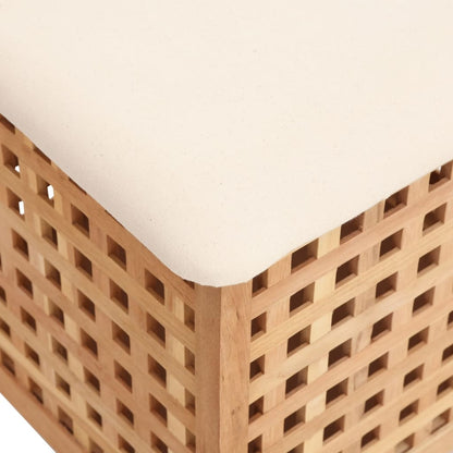 Sgabello da Bagno 48x47,5x52 cm in Legno Massello di Noce | homemem39
