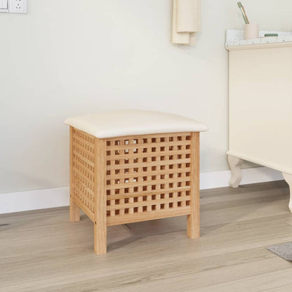 Sgabello da Bagno 48x47,5x52 cm in Legno Massello di Noce | homemem39