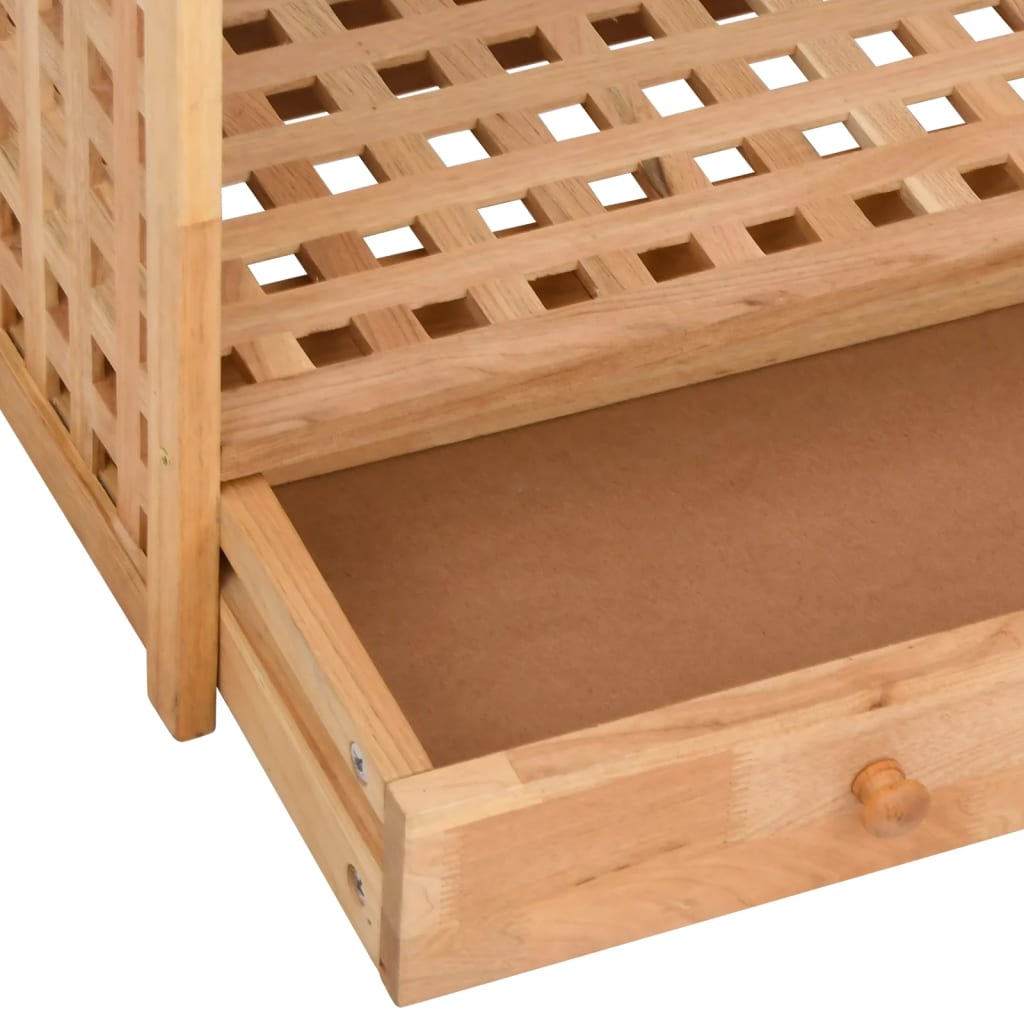 Scarpiera con Cassetto 70x27x81 cm Legno Massello di Noce - homemem39