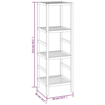 Scaffale da Bagno 36x36x112 cm in Legno Massello di Noce