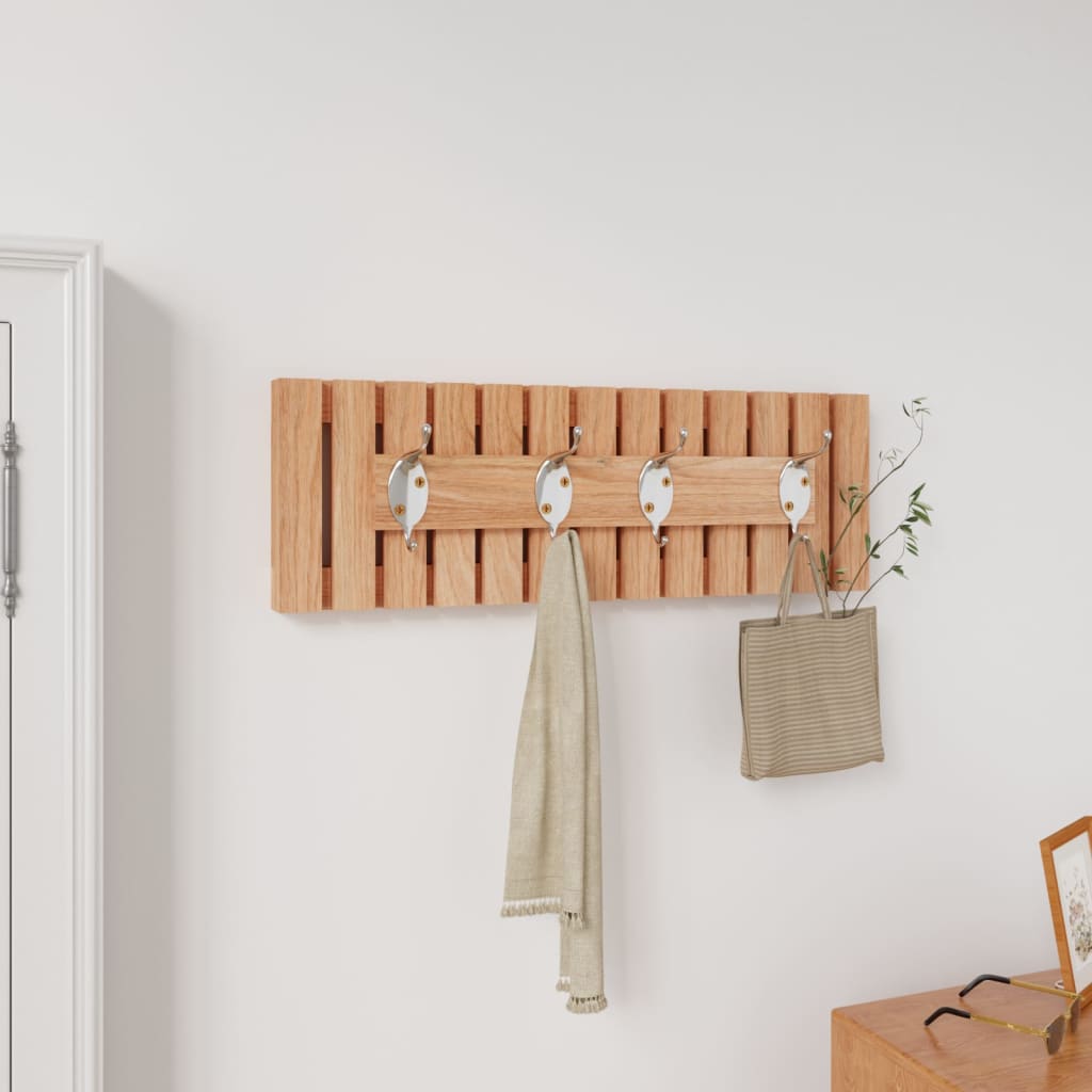 Wall coat hanger 42x8.5x14 cm in solid walnut wood