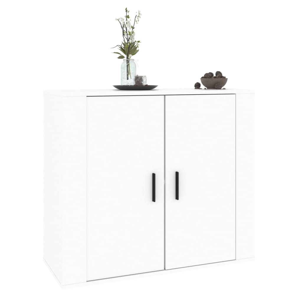 Credenza Bianca 80x33x70 cm in Legno Multistrato