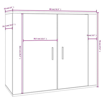 Credenza Bianca 80x33x70 cm in Legno Multistrato