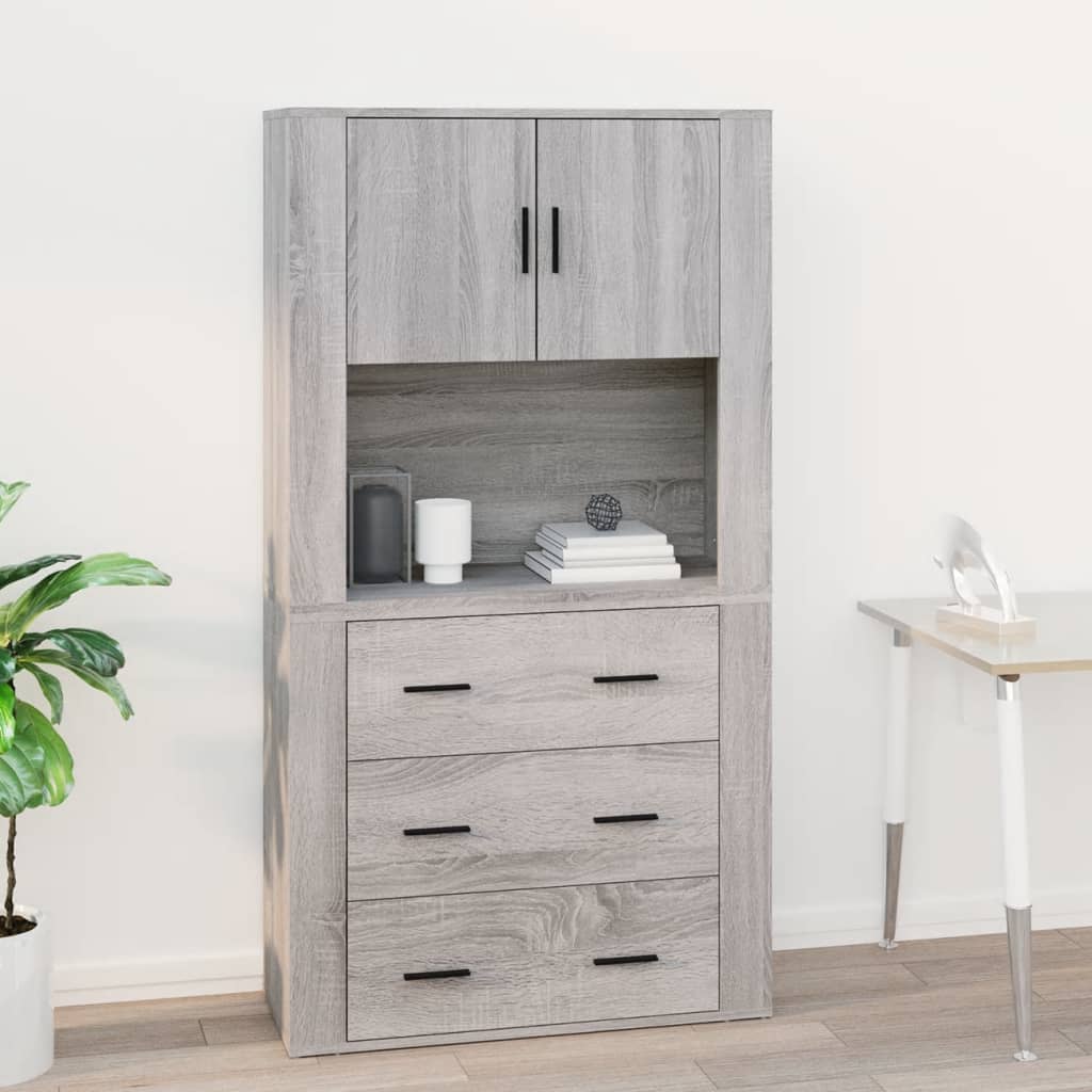 Mobile Pensile Grigio Sonoma 80x33x80 cm in Legno Multistrato