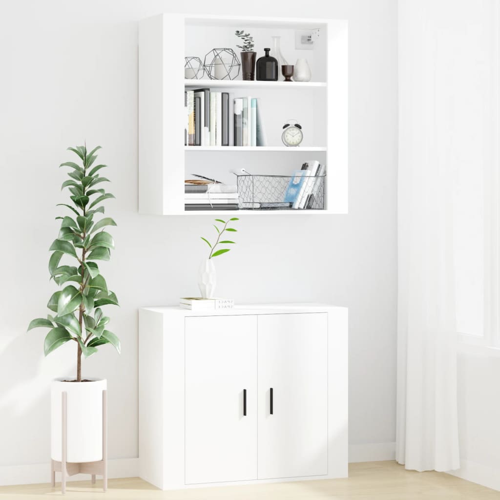 Mobile a Parete Bianco 80x33x80 cm in Legno Multistrato - homemem39