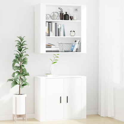 Mobile a Parete Bianco 80x33x80 cm in Legno Multistrato - homemem39