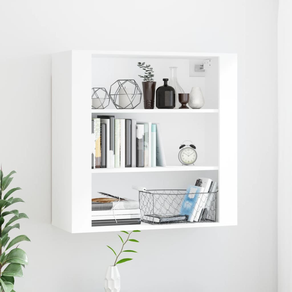 Mobile a Parete Bianco 80x33x80 cm in Legno Multistrato - homemem39
