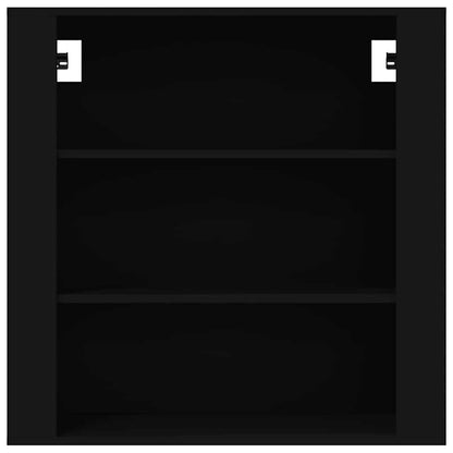 Mobile a Parete Nero 80x33x80 cm in Legno Multistrato