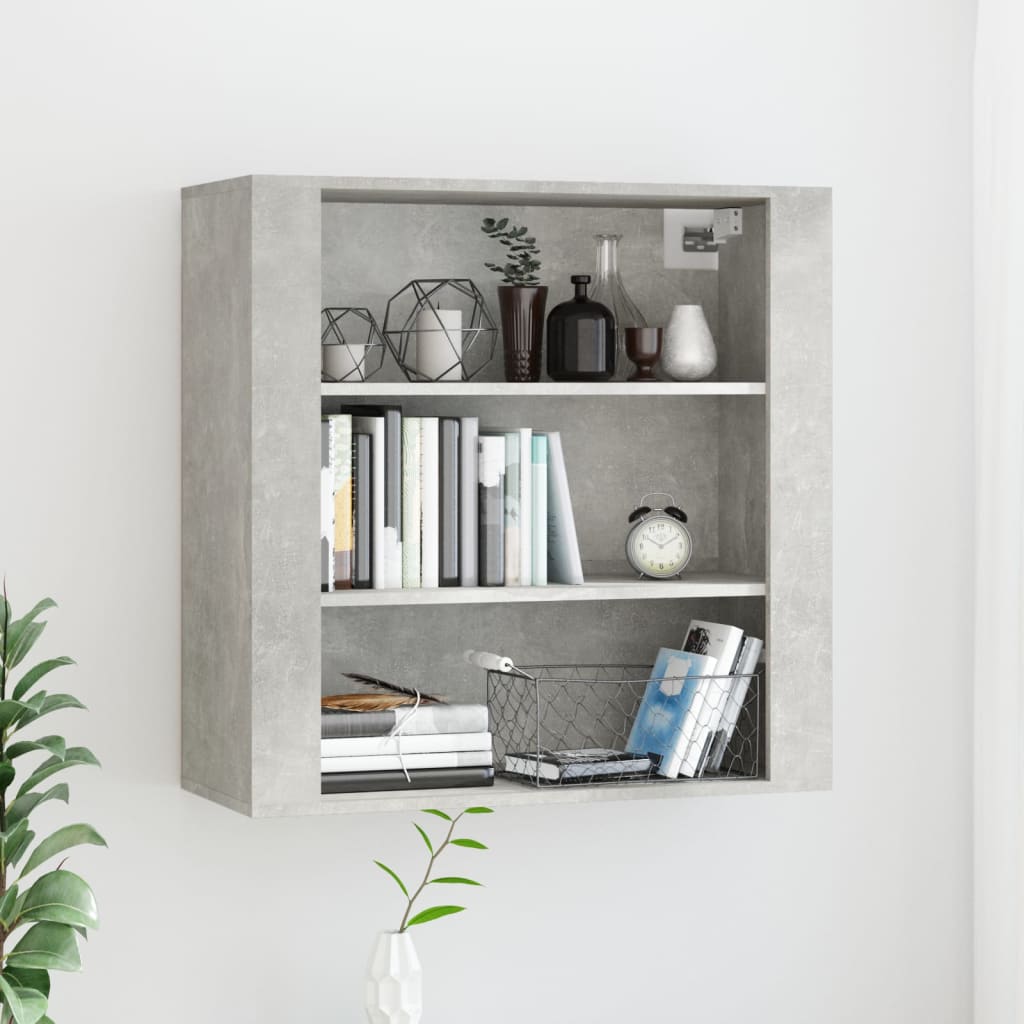 Mobile a Parete Grigio Cemento 80x33x80 cm in Legno Multistrato - homemem39