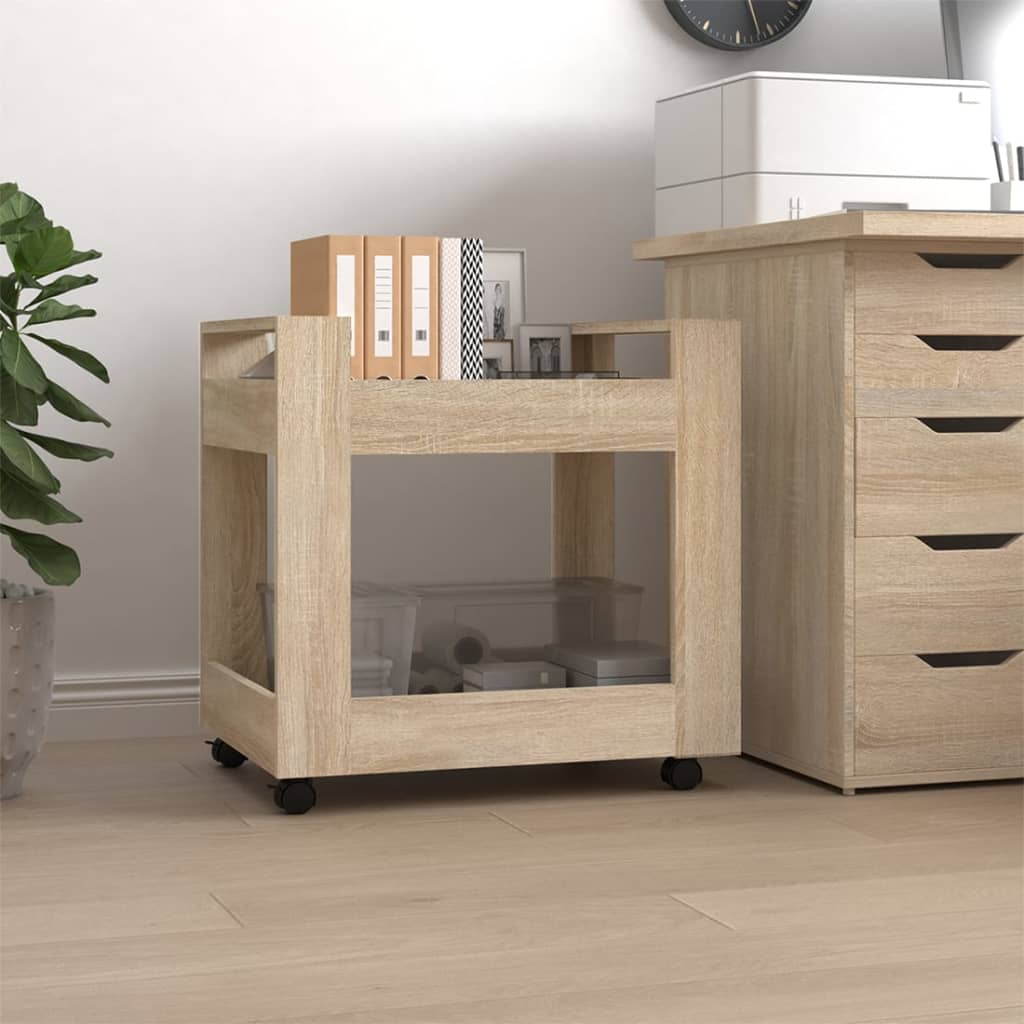 Carrello Scrivania rovere sonoma 60x45x60 cm Legno Multistrato | homemem39