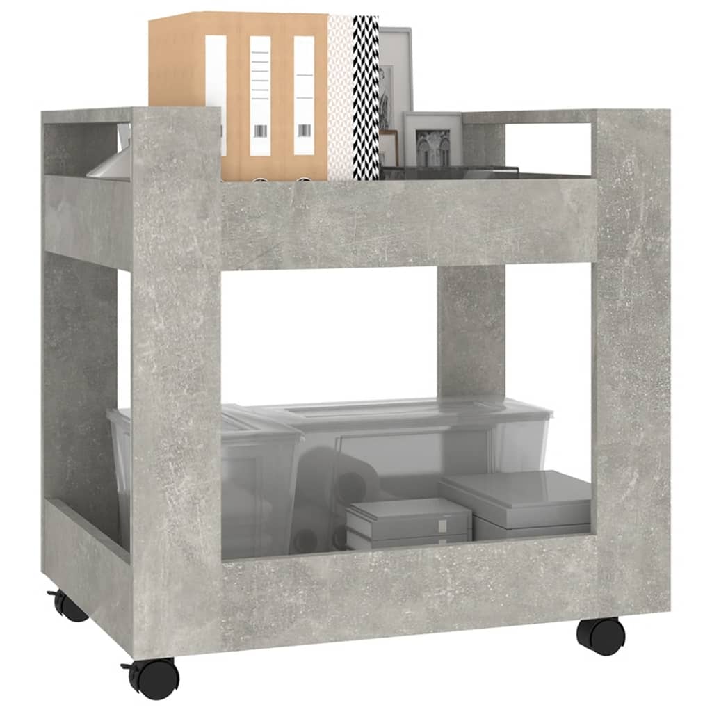 Carrello Scrivania Grigio cemento 60x45x60 cm Legno Multistrato - homemem39