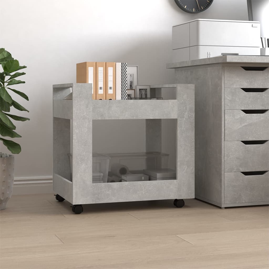 Carrello Scrivania Grigio cemento 60x45x60 cm Legno Multistrato - homemem39