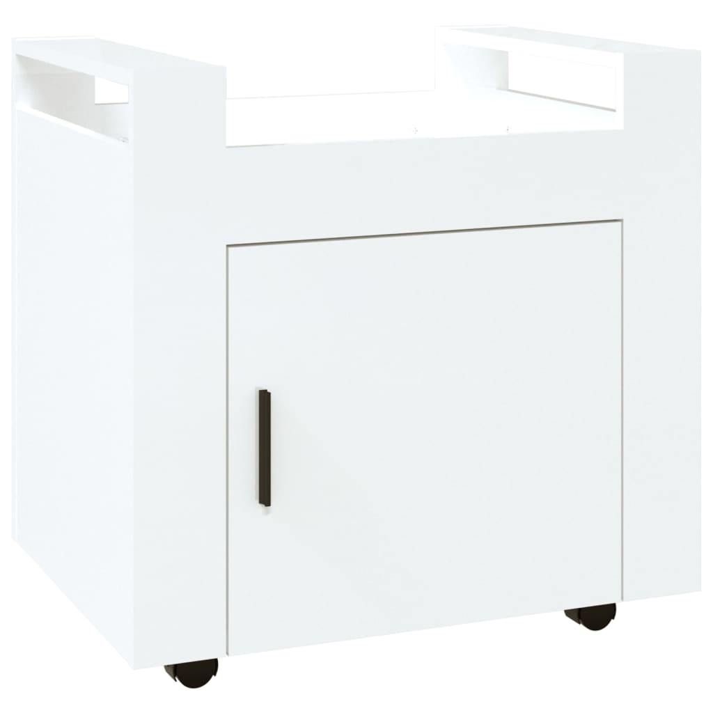 Carrello Scrivania bianco lucido 60x45x60 cm Legno Multistrato - homemem39
