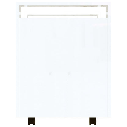 Carrello Scrivania bianco lucido 60x45x60 cm Legno Multistrato - homemem39