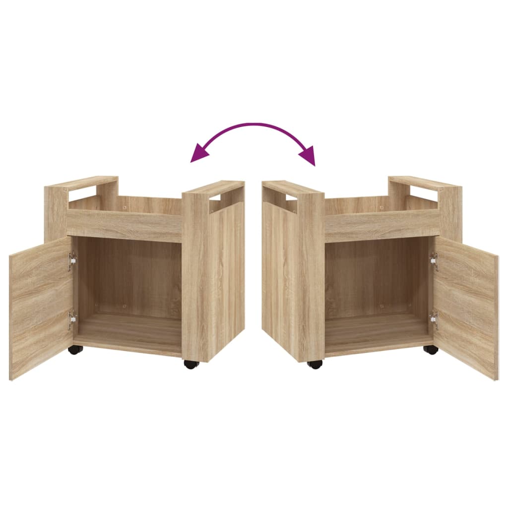 Carrello Scrivania rovere sonoma 60x45x60 cm Legno Multistrato - homemem39