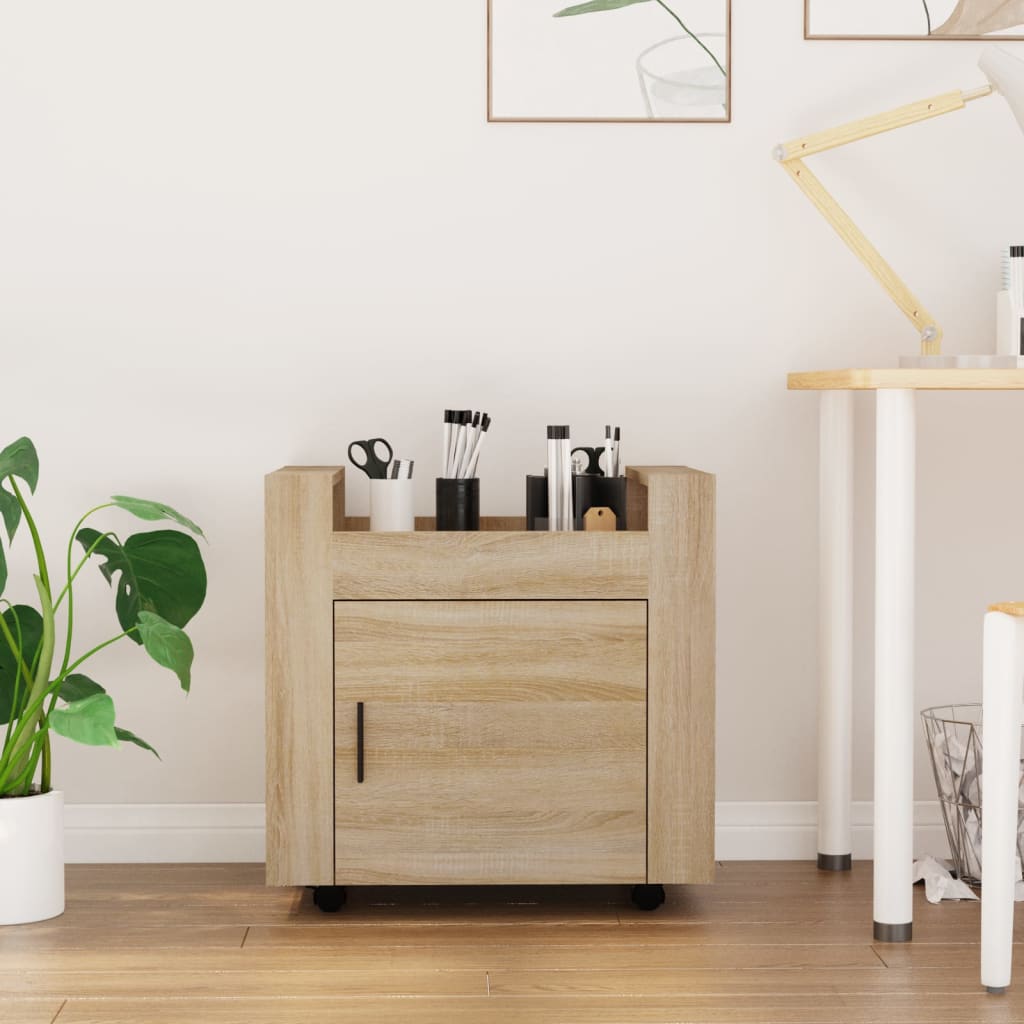 Carrello Scrivania rovere sonoma 60x45x60 cm Legno Multistrato - homemem39