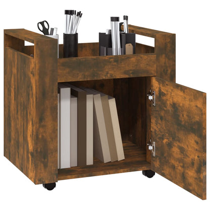 Carrello Scrivania rovere fumo 60x45x60 cm Legno Multistrato - homemem39