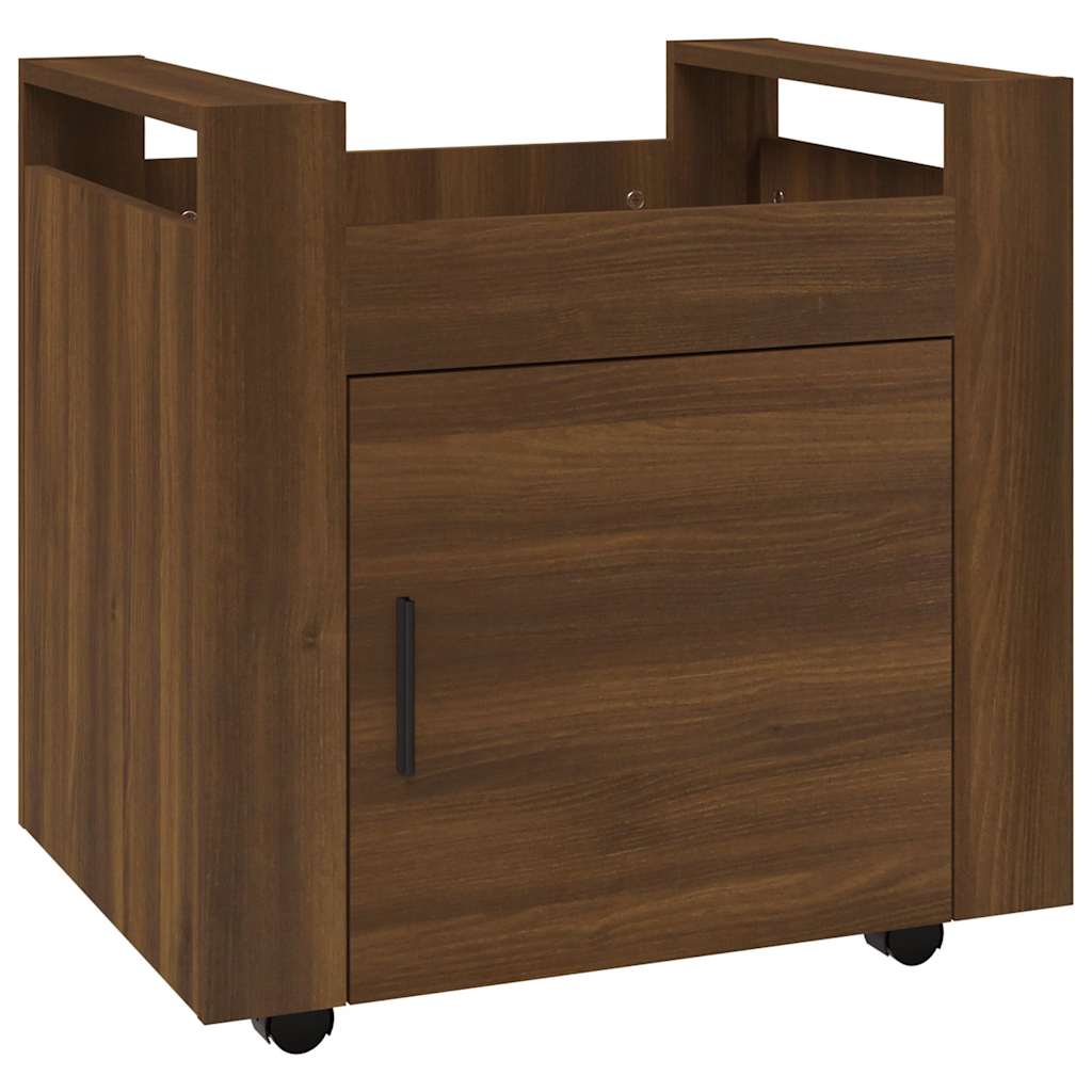 Carrello Scrivania Rovere Marrone 60x45x60 cm Legno Multistrato