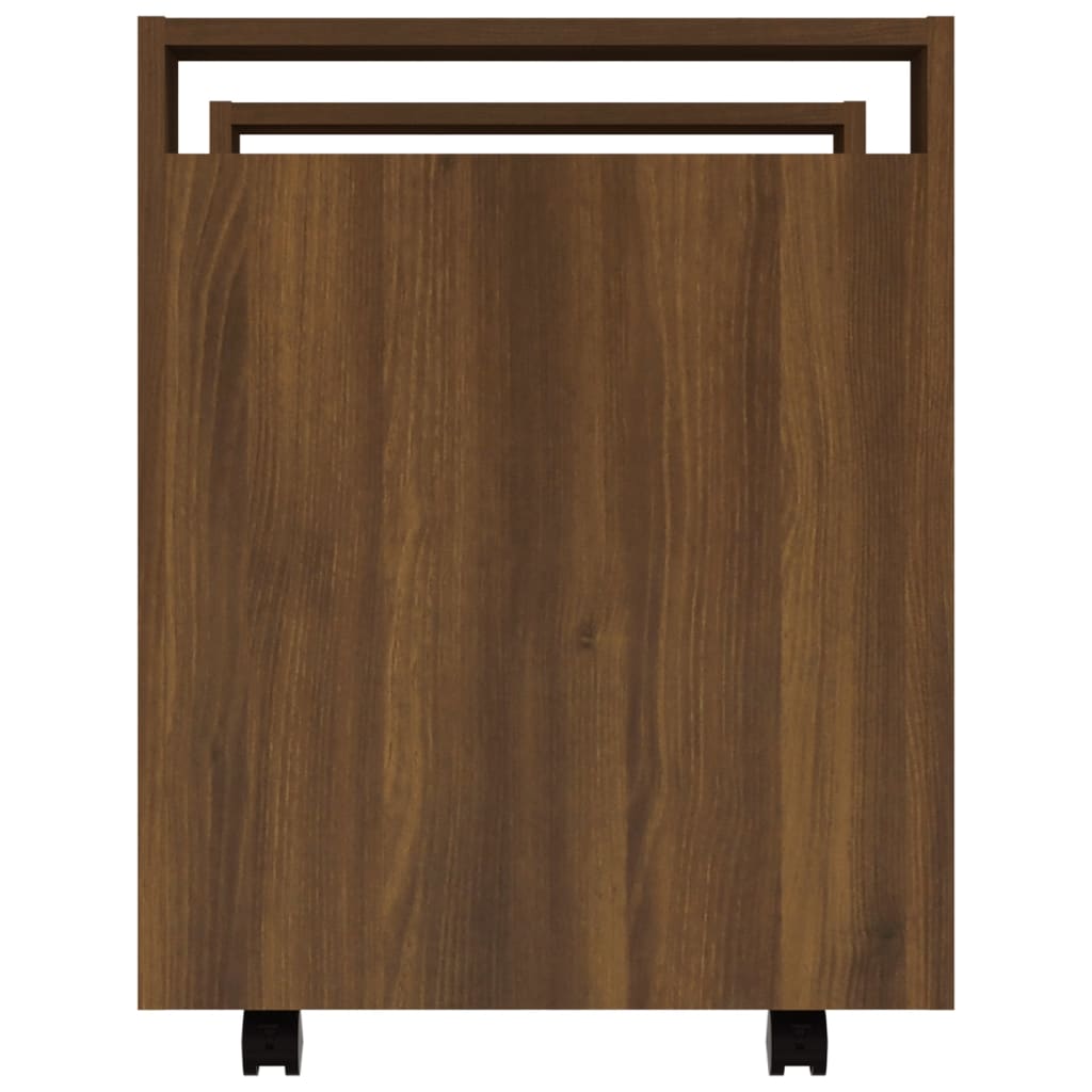 Carrello Scrivania Rovere Marrone 60x45x60 cm Legno Multistrato - homemem39