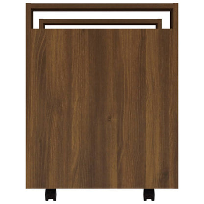 Carrello Scrivania Rovere Marrone 60x45x60 cm Legno Multistrato