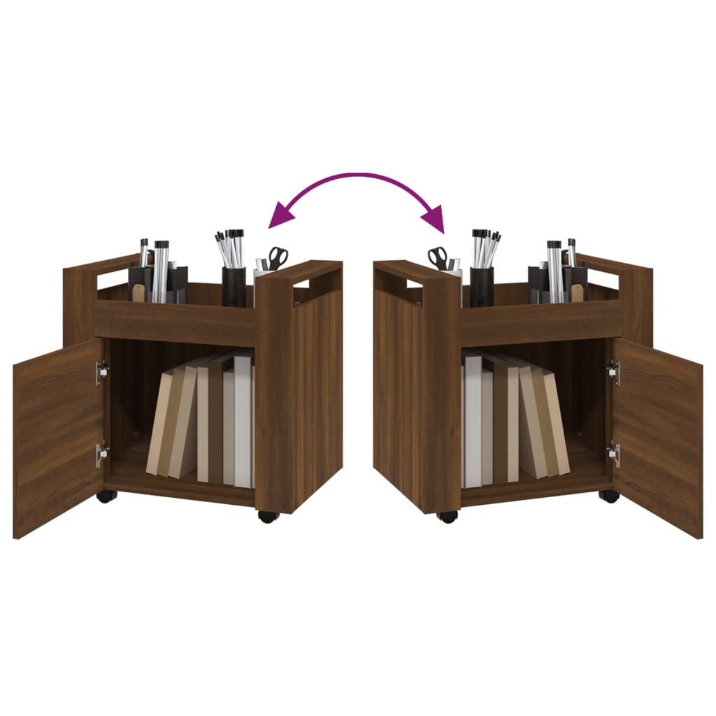 Carrello Scrivania Rovere Marrone 60x45x60 cm Legno Multistrato - homemem39