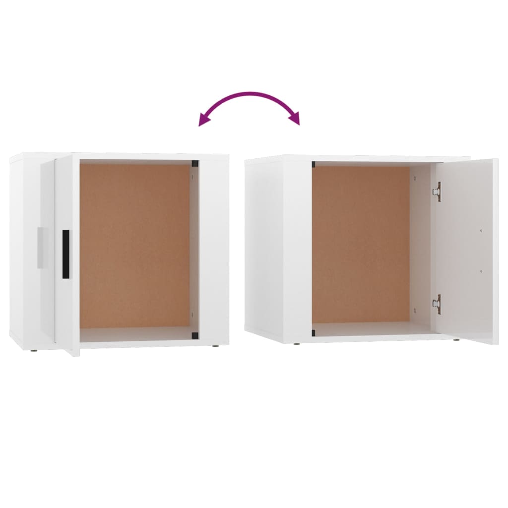 Comodino Bianco Lucido 50x39x47 cm