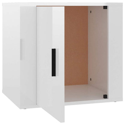 Comodini 2 pz in Bianco Lucido 50x39x47 cm