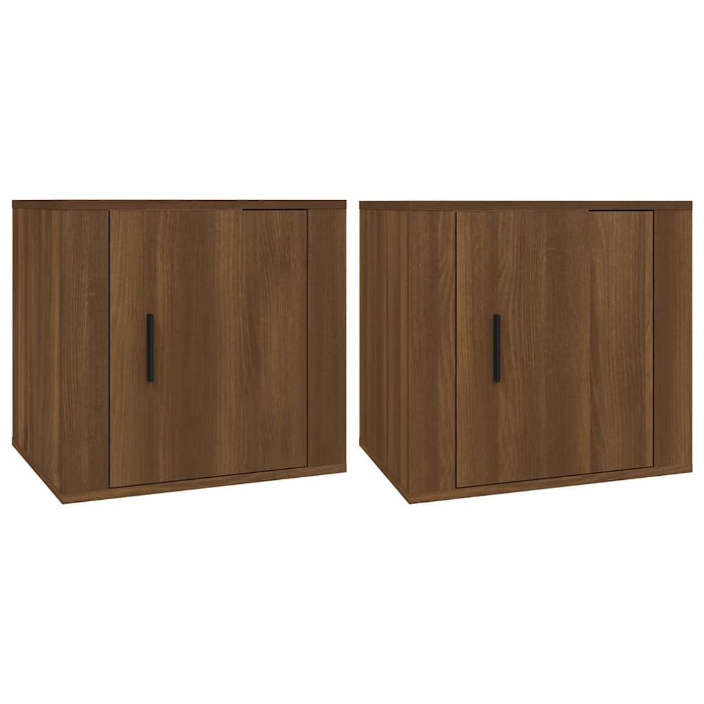 Comodini 2 pz Rovere Marrone 50x39x47 cm